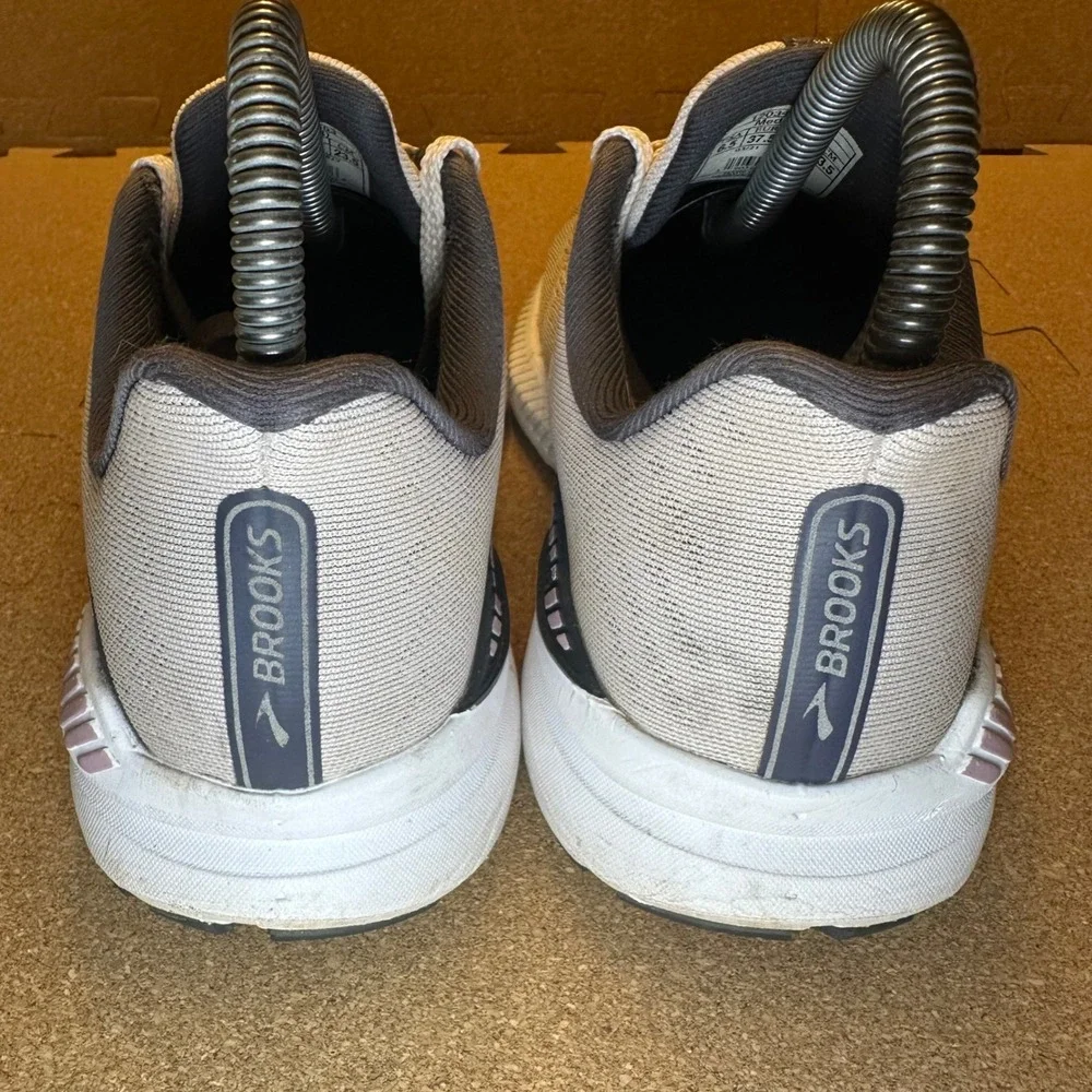 Brooks Launch GTS 8 Running Shoe Women 6.5 Grey Navy Support Sneaker 1203461B653